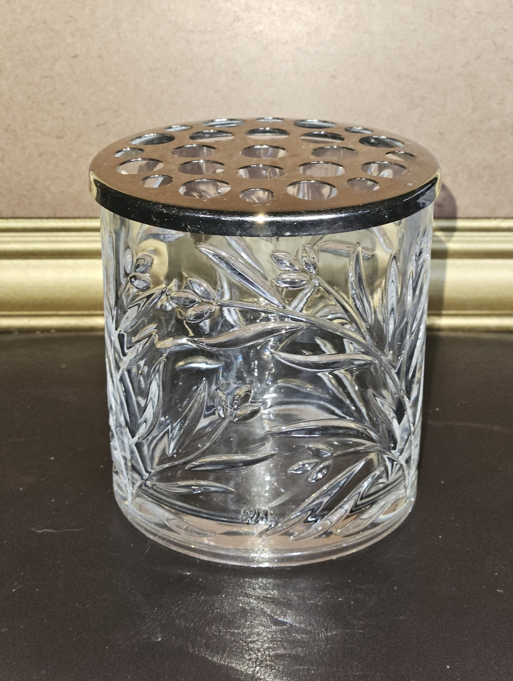 Princess House Wildflowers Crystal vase with Flower Frog